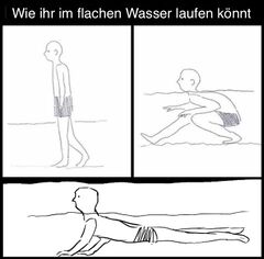 Wie ihr im flachen Wasser laufen könnt Meme #2